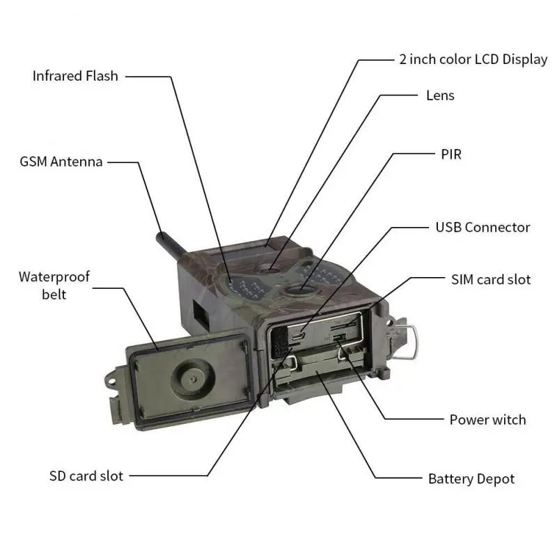 Охотничья фотоловушка HC 330 м 16 МП MMS/SMTP/SMS водонепроницаемая 1080P|Камеры для охоты| |