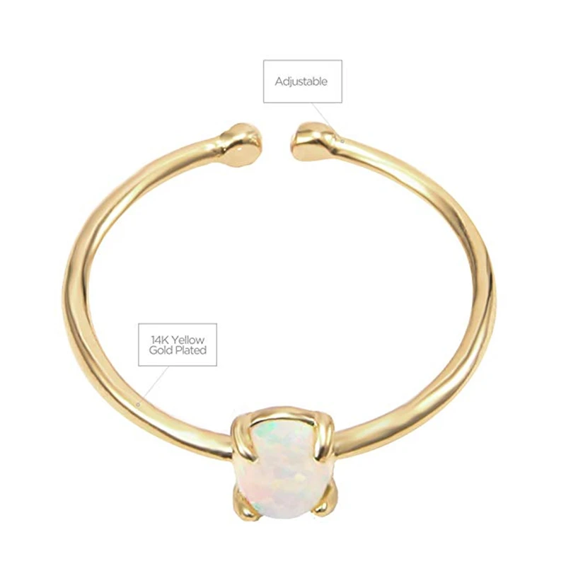 Женское Обручальное Кольцо Fire Opals регулируемое кольцо с золотым и лунным камнем в