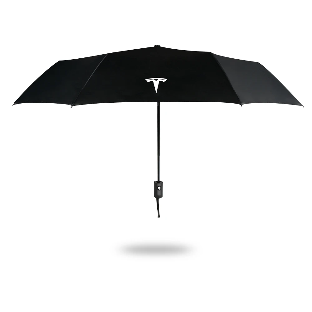 

Fully-Automatic Compact Three Folding Umbrella Men Rain Women Parasol Car Accessories for Tesla P100D Model 3 X Y S Pattern