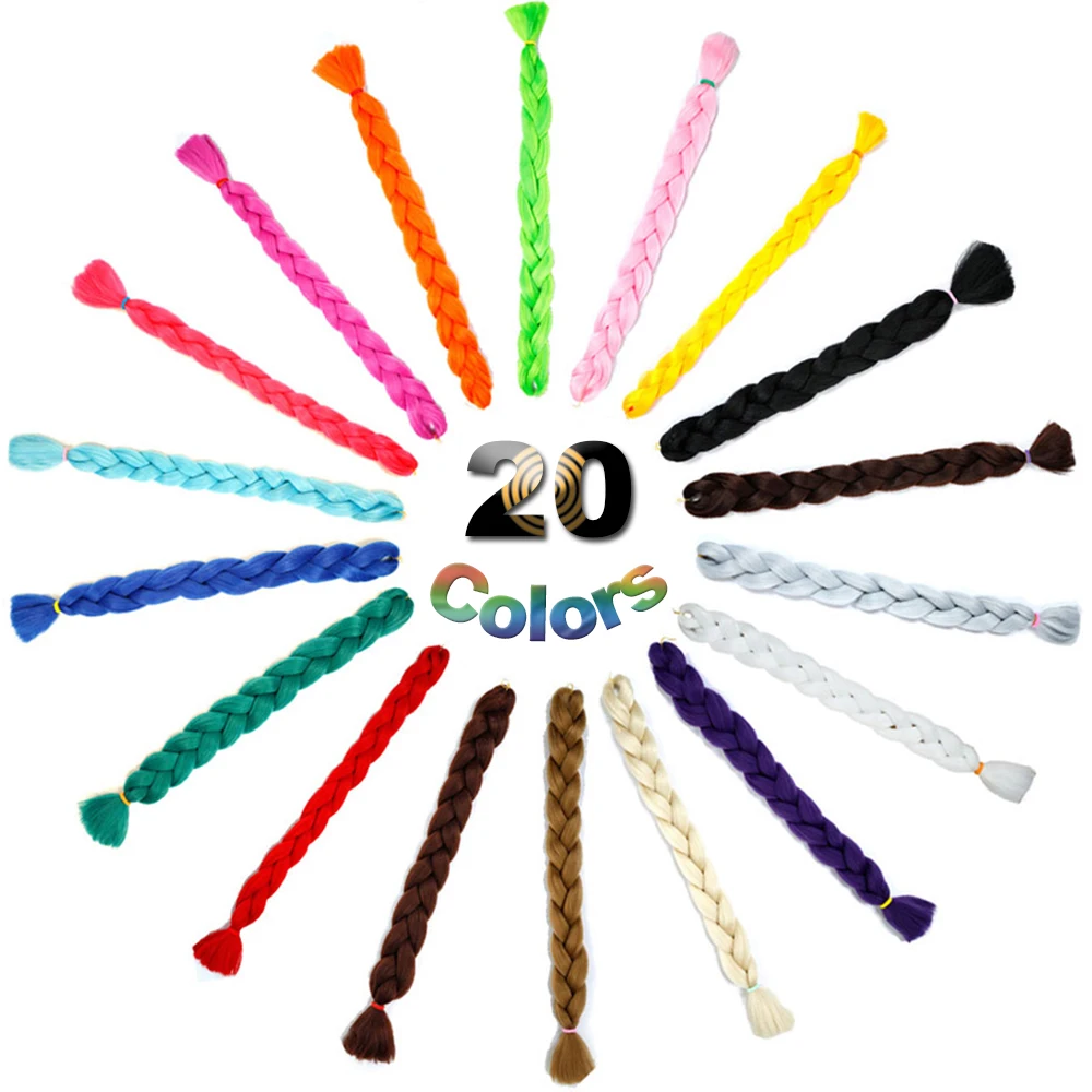 Синтетические косички Allaosify для плетения волос с эффектом омбре розовые