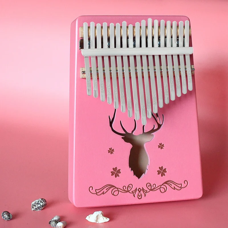 Kerus Pink 17 teclas piano de pulgar Kalimba Africa инструмент для caoba Body музыкальный