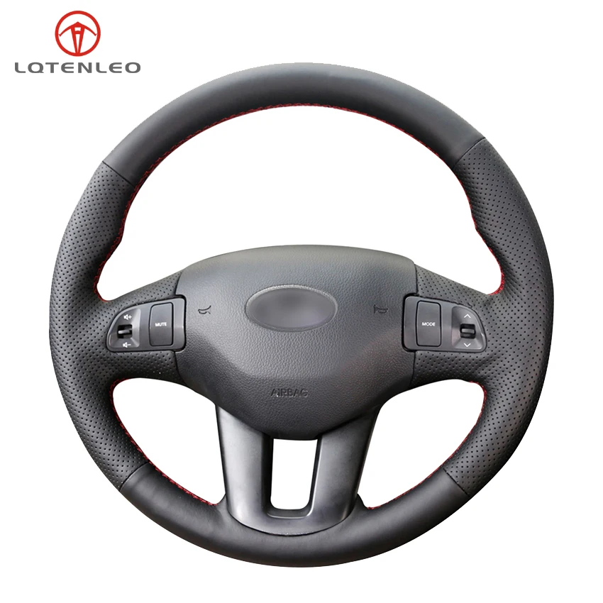 

LQTENLEO черного цвета из искусственной кожи искусственная кожа рук шить чехол рулевого колеса автомобиля для Kia Sportage 3 2010-2017 Kia Ceed Cee 'd 2009-2012