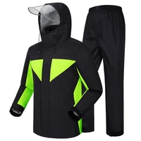 electric motorcycle raincoat waterproof rain suit pants black green men women outdoor full body split breathable raincoat