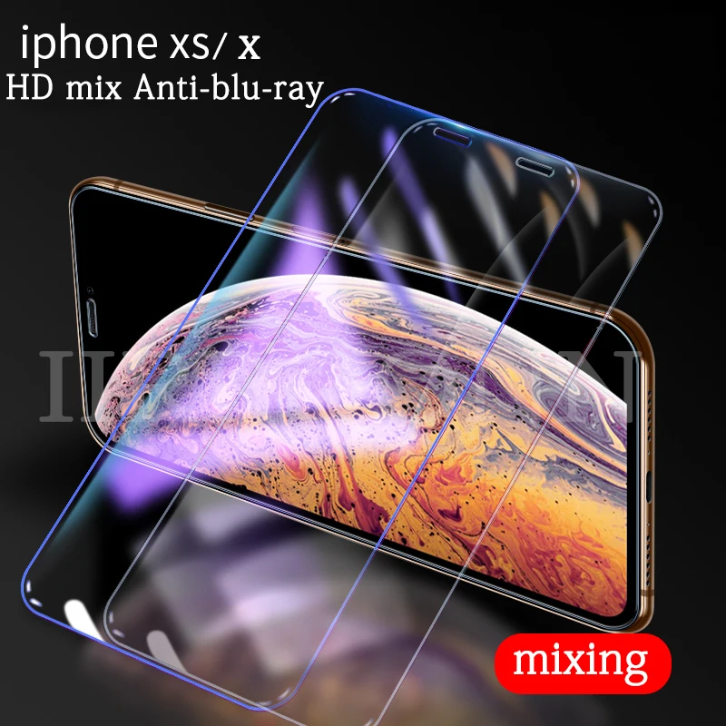 2 шт./партия 9H закаленное стекло для iphone X XS XR XS MAX защита экрана полное покрытие стекло для iphone xs max xr xs x защитная пленка - Цвет: XS HDBL