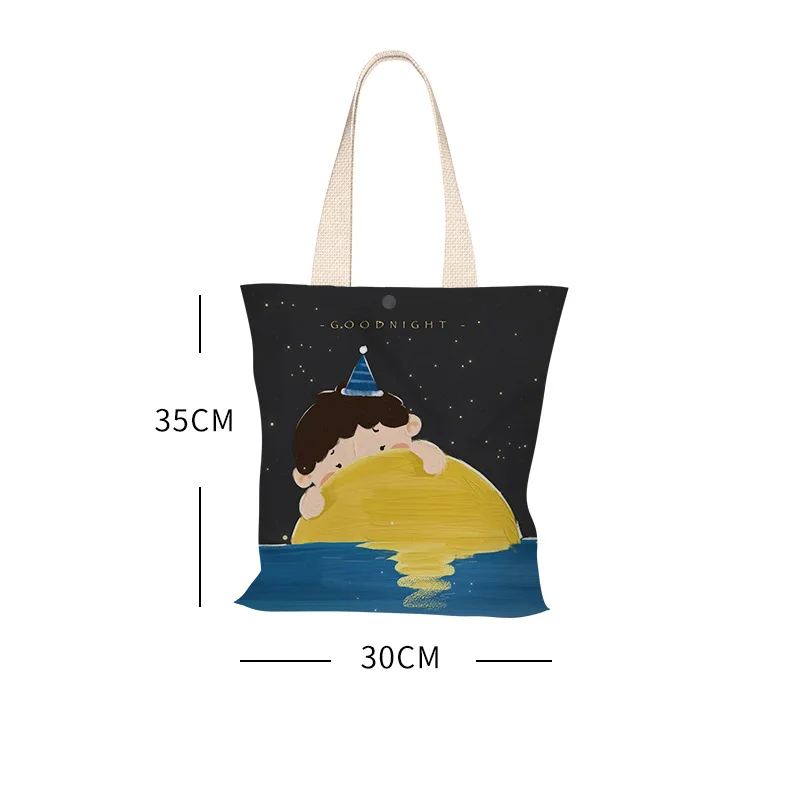 

Shopping bag Canvas Totes For Shopper Hang Bags for cart Eco Cloth Bag aesthetic reusable Shoulder Bags With Print Customizable