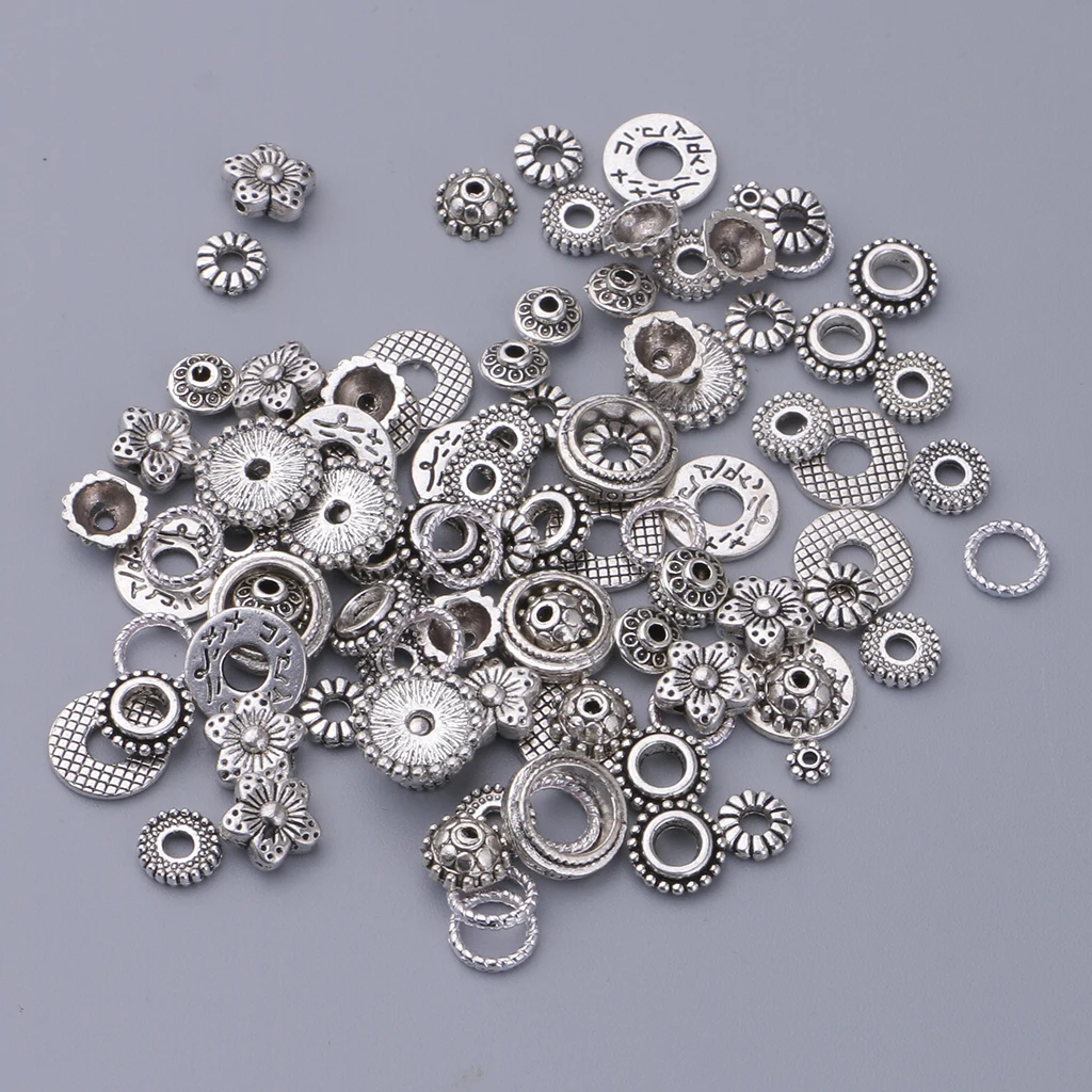 

40g Alloy Large Hole Spacer Beads for DIY Clothing Bag Shoes Hat Decoration