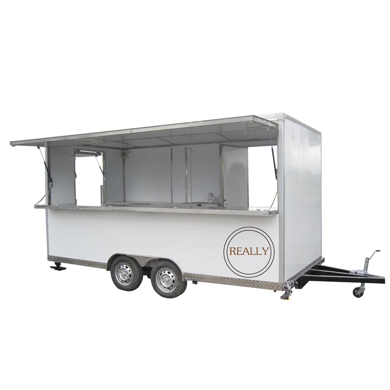 

Stainless Steel Food Truck Mobile Pizza Cart Food Trucks Trailer Mobile Food Vending Caravan for Sale