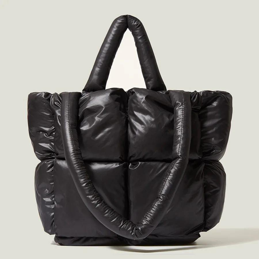 

Large Cotton Space Bag Women Handbag Designer Quilting Padded Shoulder Bag Brands Winter Nylon Big Down Tote Bags for Women 2021
