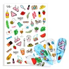 1 шт. стикеры 3D на ногти Nail Art Ползунки милые летние каникулы фрукты лист мороженое бикини для девочек якорь накладные ногти, покрытие для ногтей, украшения наклейки