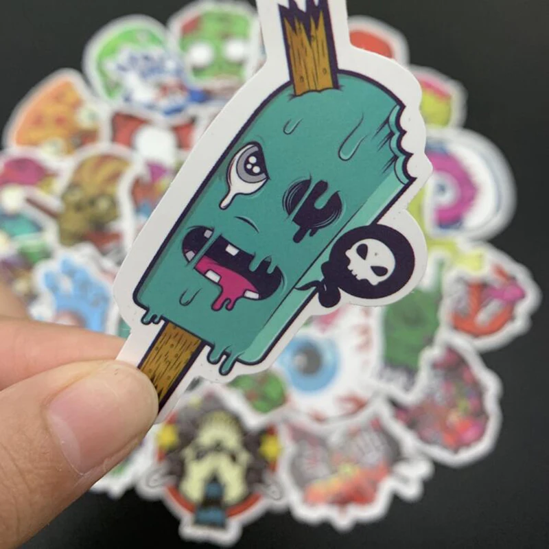 LL 006 #50/шт. Череп ужас ПВХ Граффити стикер классический креативный дизайн