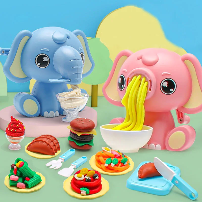

Children's toys for girls children's kitchen DIY elephant cow noodle maker kitchen play house set educational toys for kids