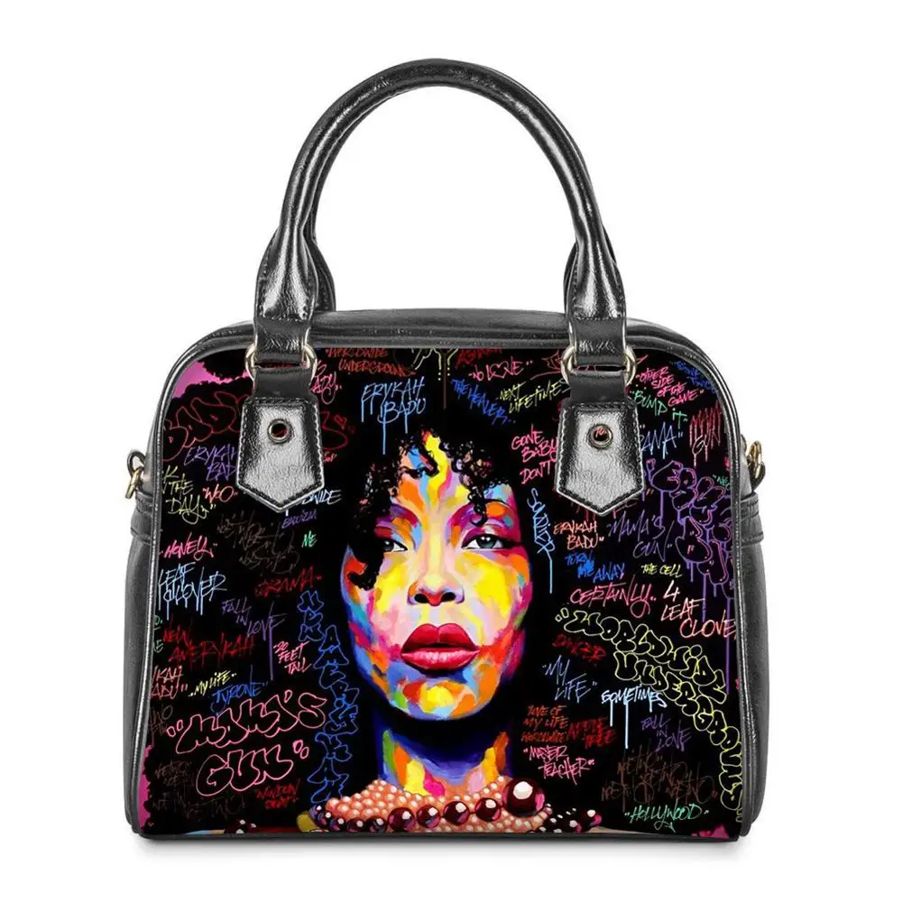 Coloranimal мужская кожаная сумка через плечо в стиле граффити для девочек черного