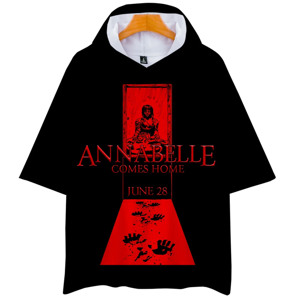 Хит Annabelle 3D толстовки новинка 2019 короткий рукав модная летняя/Весенняя женская