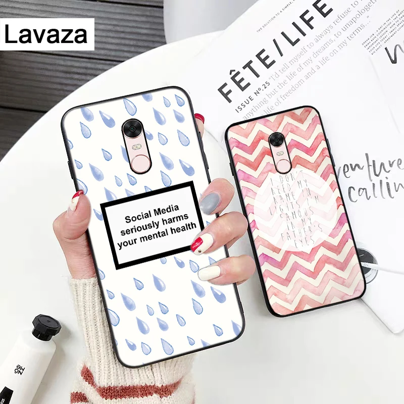 Lavaza Social media harms you Silicone Case for Xiaomi Redmi Note 4X 5 5A Prime 6 7 8 Pro 8T |