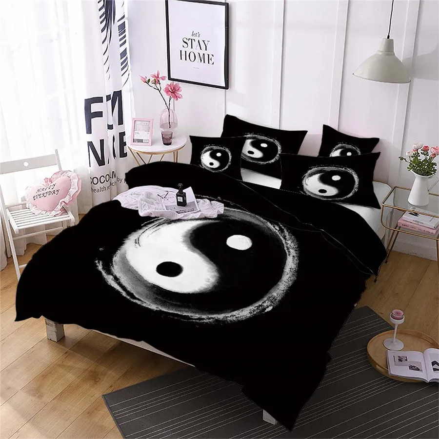HELENGILI 3D Постельное белье Yin Yang печать наволочки с наволочкой Домашние текстильные изделия #YY19 on.