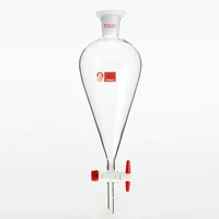 high quality pear shaped glass separation funnel lab supplies with ptfe stopper separation funnelglass30 500ml