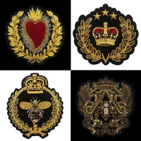 new sew on stripe royal badge crown bee applique brand patches for pants clothing decorated xbt107 120