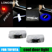 2x led car door welcome light ghost shadow light logo projector for toyota mark x reiz 2006 2017 car styling