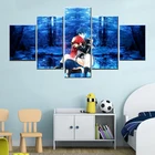 Настенное искусство модульная рамка холст печать 5 штук Erza Scarlet аниме Фея хвост Jellal Фернандес фотообои для спальни