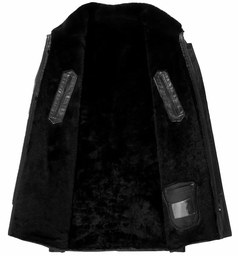 Мужские кожаные куртки Azazel зимняя куртка из натуральной шерсти с меховой