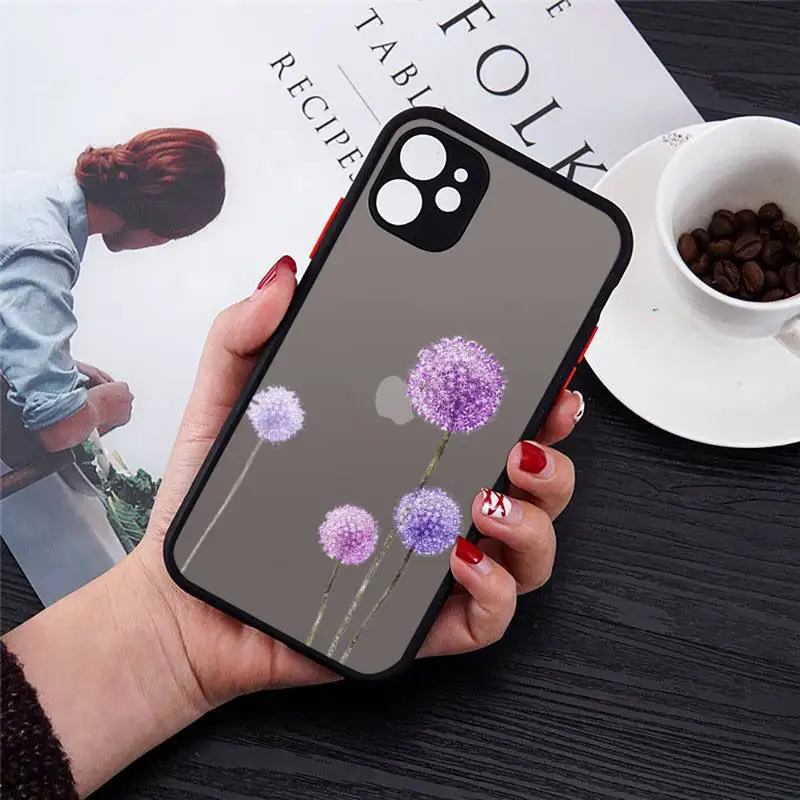 

Simple Lavender Purple Flowers Phone Cases matte transparent For iphone 7 8 11 12 plus mini x xs xr pro max cover