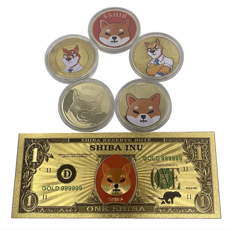 Gold Plated Ethereum Bitcoin Dogecoin Digital Currency Commemorative Coins Shiba inu currency collectible coin creative gifts