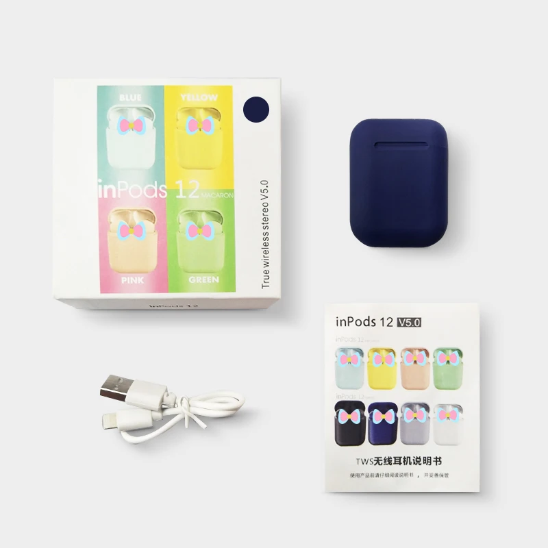 Mgoman Новое поступление Macaron Inpods12 TWS беспроводные наушники для быстрой зарядки с коробкой наушники Bluetooth 5,0 гарнитура PK i17s