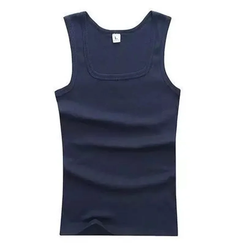 

Men Square Collar Cotton Vest Exercise Fitness Running Bottom Base Under Vest Men's Cultivate One's Morality Men's Vest