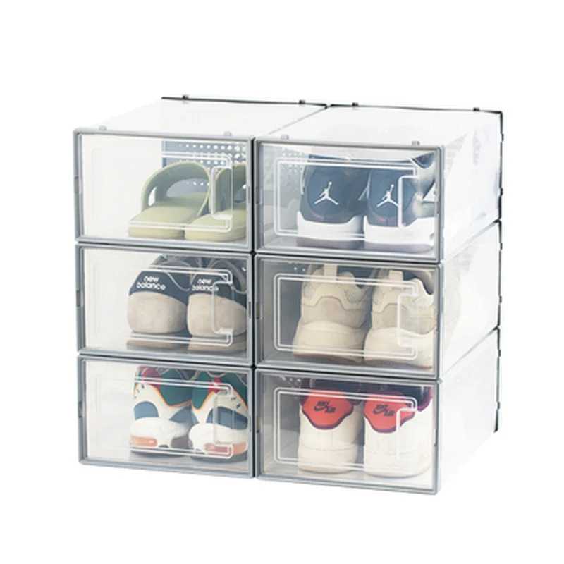 Прозрачный ящик коробка для обуви Штабелируемый пластиковый хранения