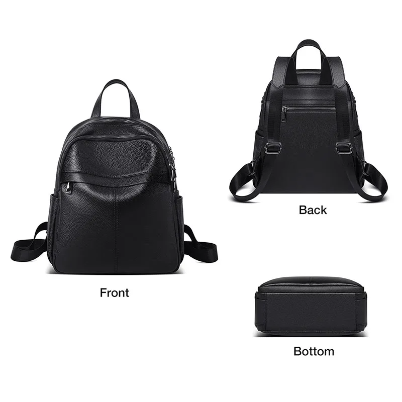foxer new fashion outing office lady backpack split leather large capacity backpack woman soft travel bag girl simple school bag free global shipping