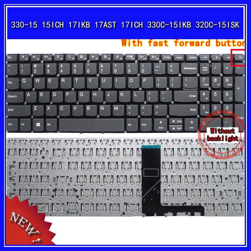 

Клавиатура для ноутбука Lenovo 330-15 15ICH 17IKB 17AST 17ICH 330C-15IKB 320C-15ISK, сменная Клавиатура для ноутбука