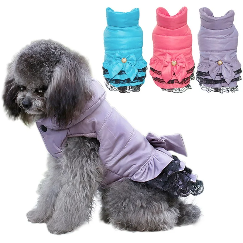 Зимняя одежда для собак маленьких свадебная щенков Весенняя Одежда питомцев