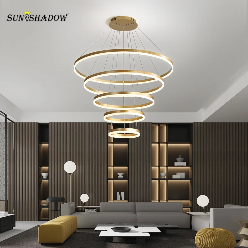 Современный светодиодный подвесной светильник круглая люстра для гостиной