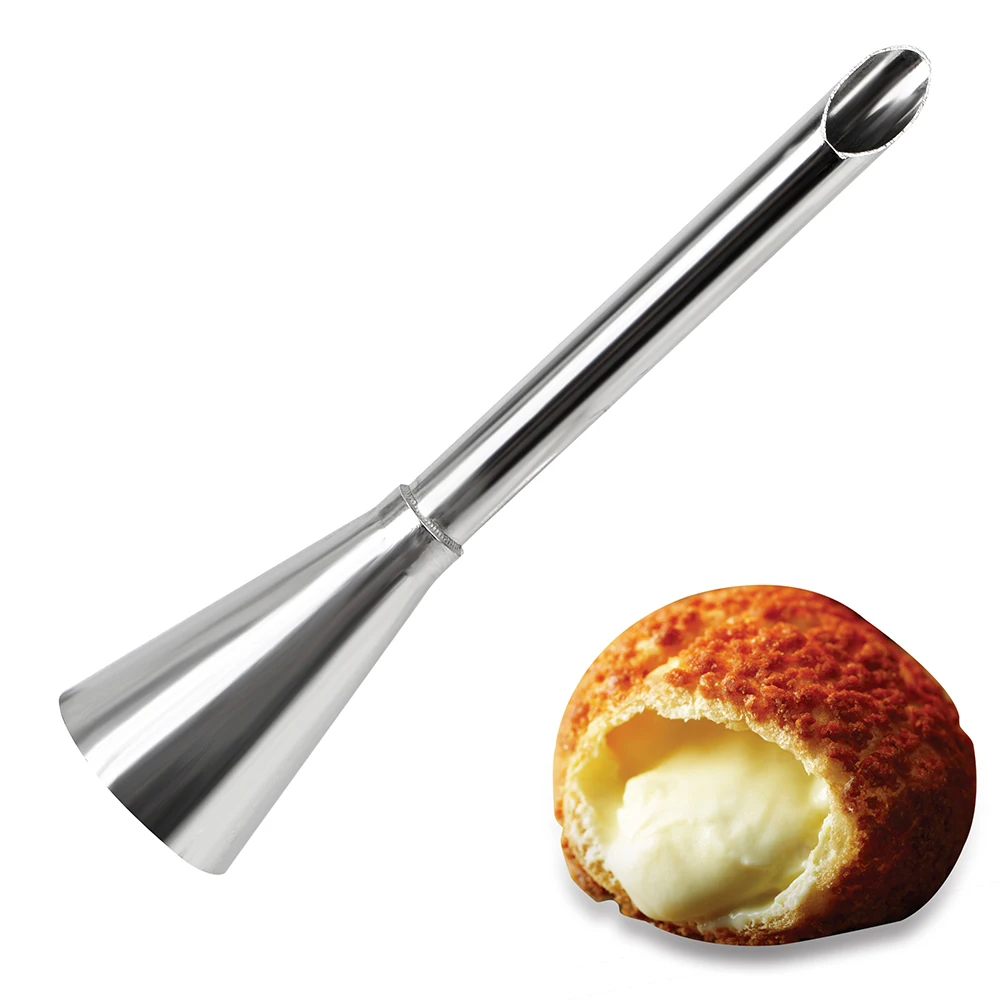 

Cream Icing Piping Nozzle Tip 1PC Stainless Steel Cupcake Puffs Injection Russian Syringe Puff Nozzle Tip Pastry Tool