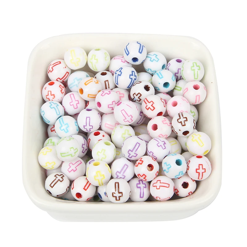 50 шт смешанные цвета насыщенные перекрещивающиеся акриловые бусины для