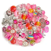 xuqian hot sale 60pcs with colorful big hole resin spacer assorted beads for diy jewelry making b0282