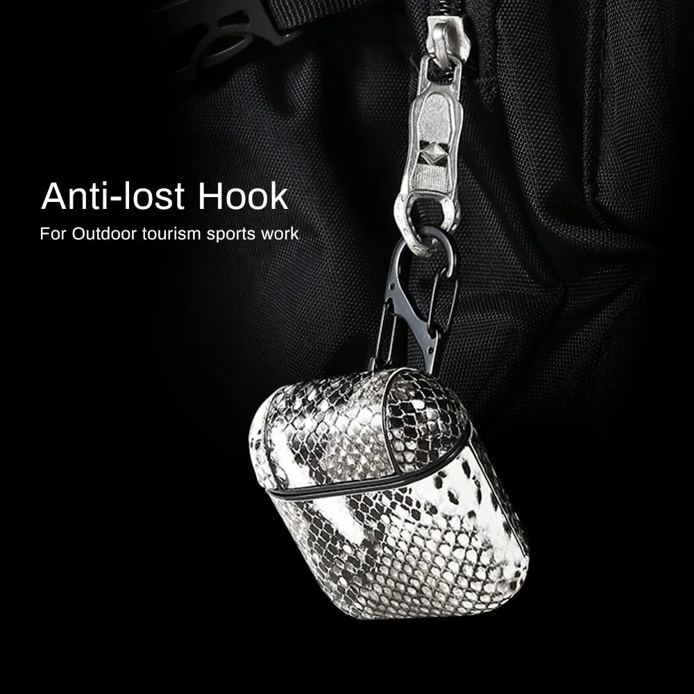 Snake Skin Earphone Case For Apple AirPods Protector Anti-lost Pouch For Air Pod Wireless Bluetooth Earphone Fashion Carcasa Bag