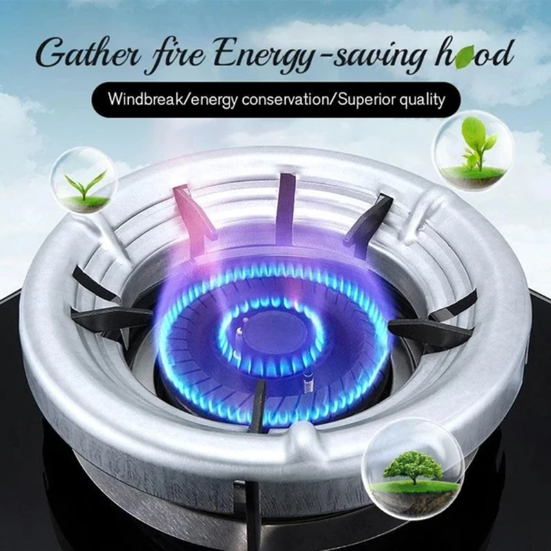 Gather Fire Energy-Saving Hood Thick Gas Stove Windshield Stainless Steel Poly Energy Saving Cover Household | Дом и сад
