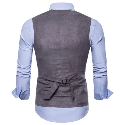 

Men's Suit Vest Autumn And Winter New Suede V-neck Men's Casual Suit Vest Europe Size Double-breasted Vest Men 088