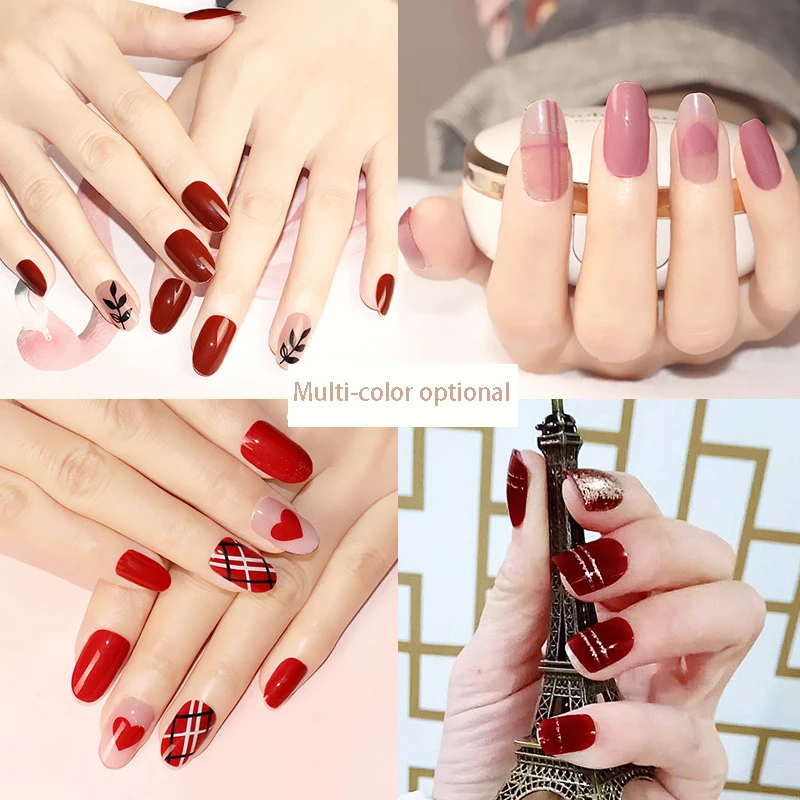24Pcs Fake Nails Detach Nail Color Glue False Press on Wholesale Tips Art | Красота и здоровье