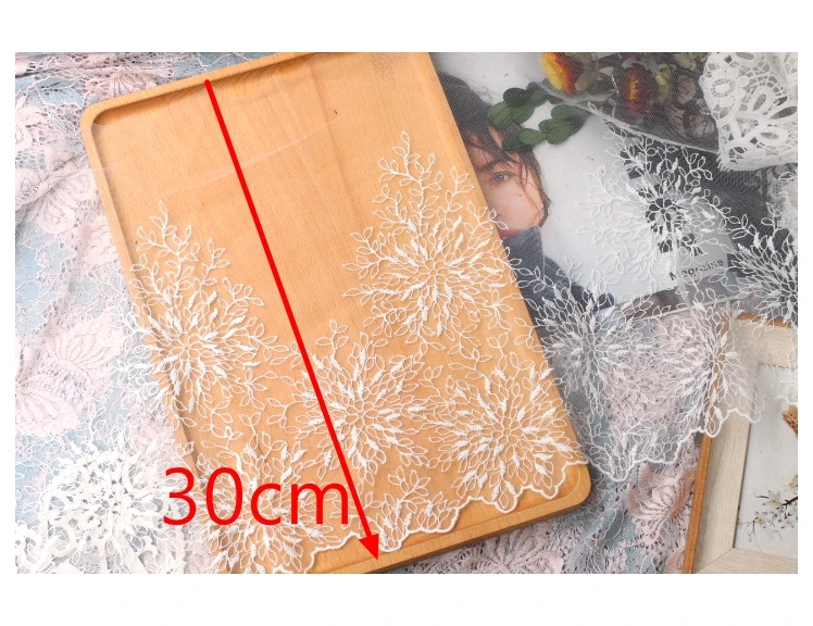 LASUI 0467 30 см 5 ярдов = 1 шт. платье юбка рукава аксессуары вышитый белый цветок