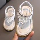 2021 Сандалии Детские Туфли летние сандалии со стразами туфли принцессы для девочек детские сандалии с открытым носком детская обувь для вечеринки