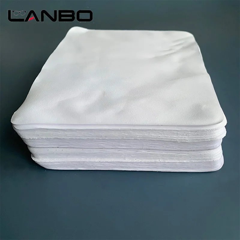 LANBO 100 шт. 175 мм X 145 мм белые очки тканевая салфетка для чистки очков аксессуары салфетка из микрофибры Камера ухода за линзами