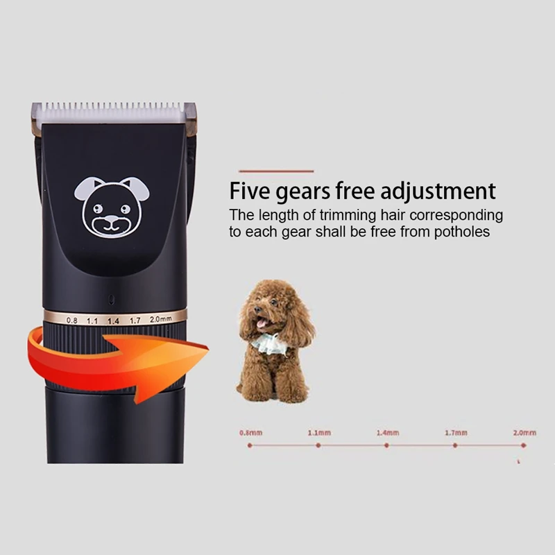 

Pet USB Charging Low-noise Pet Hair Trimmer Intelligent Pet Cat And Dog Electric Clipper Shaver Durable Pet Grooming Tool