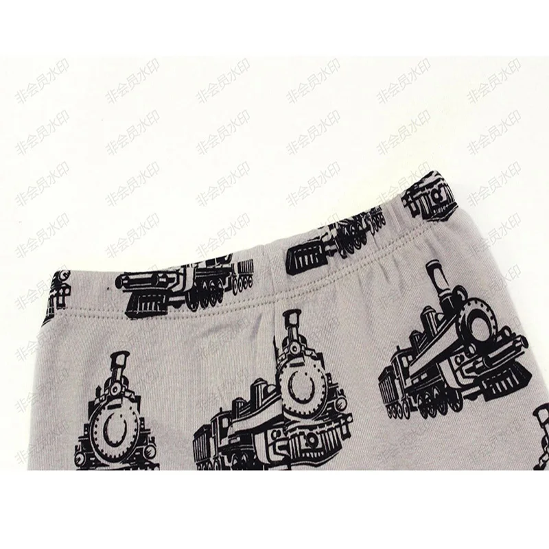 Новый пижамный комплект с рисунком поезда для детей одежда сна короткими
