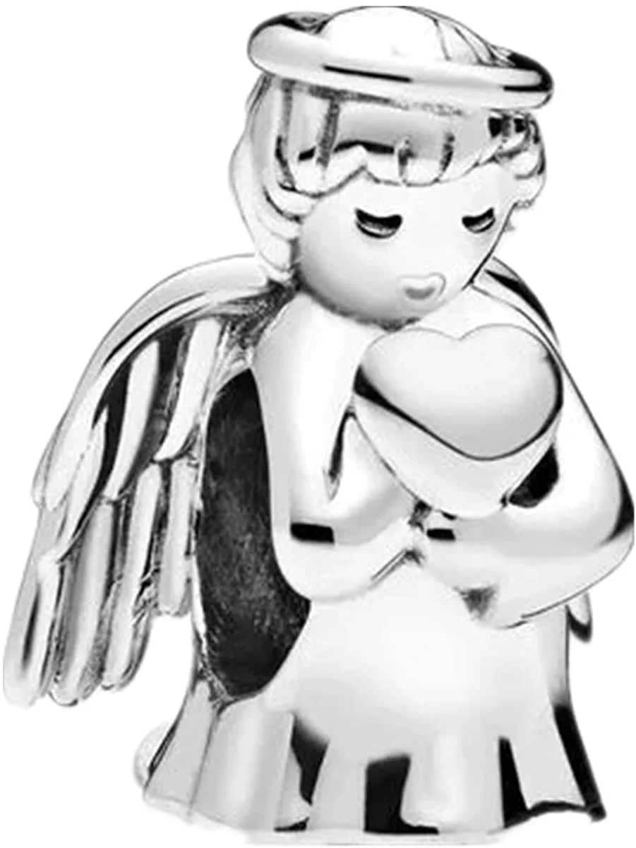 

Angel 925 Sterling Silver Fits Pandora Charms Bracelets for Woman Girl Beads Gifts for Women Bracelet and Necklace