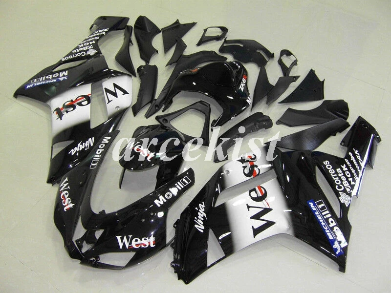 

4 подарки новые из абс-пластика для мотоцикла полный обтекатели комплект подходит для Kawasaki ZX6R 2007 2008 ZX-6R 07 08 ниндзя 636 кузов набор west