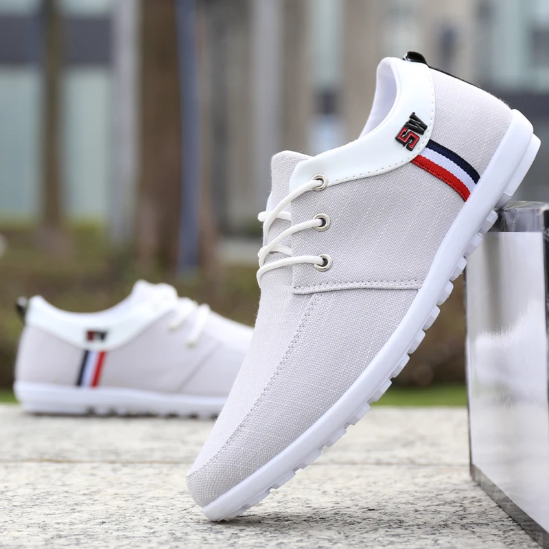 2020 Мужская Повседневная дышащая парусиновая обувь модная брендовая на плоской