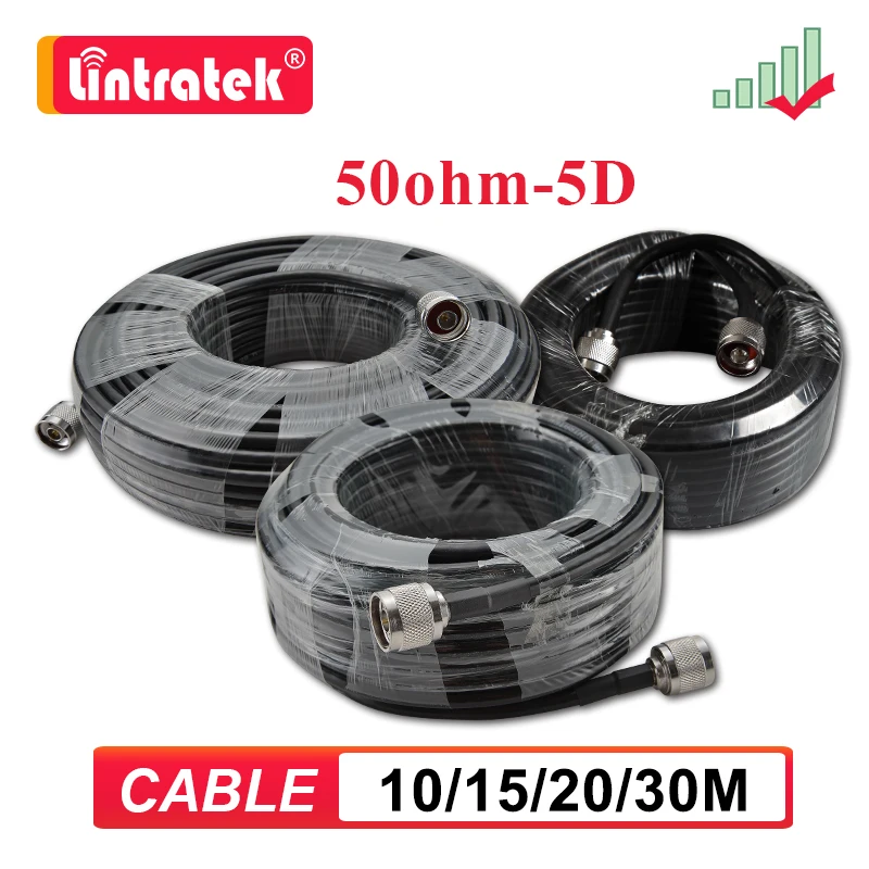 Lintratek 10 30 м метр 5D коаксиальный кабель 50ohm N Male to для 2G 3G 4G сотовый мобильный телефон