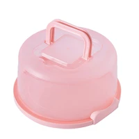 hand held portable buckle cake box plastic transparent birthday cake box baking packaging box egg tart box pink